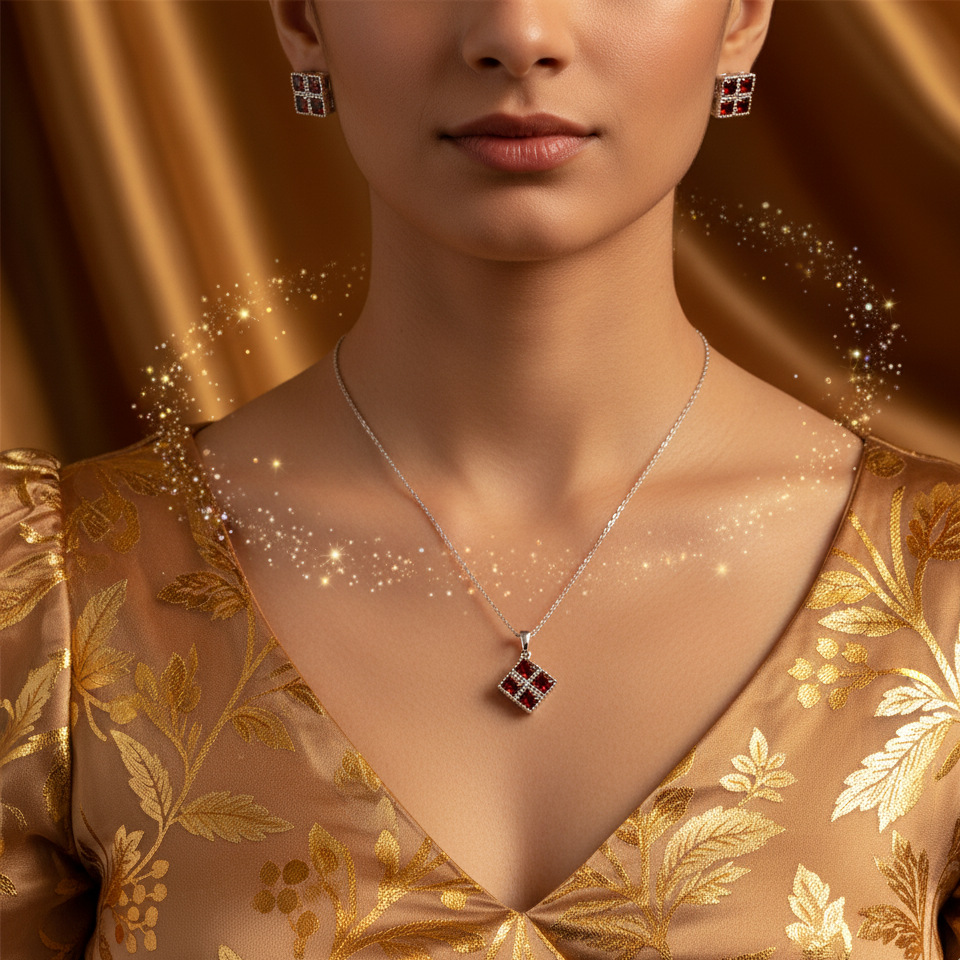 欧美潮流个性镶钻魔方项链女士ins个性趣味项坠饰品时尚饰品批发 LYTJ29523风云首饰