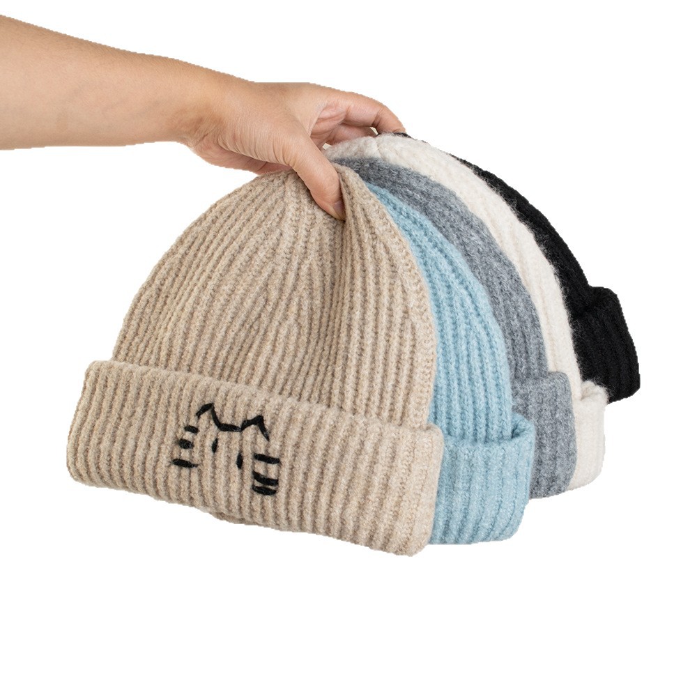 Cross-border customized winter warm woolen hats, cold hats, wool knitted hats, direct sales from cat manufacturers Item Picture