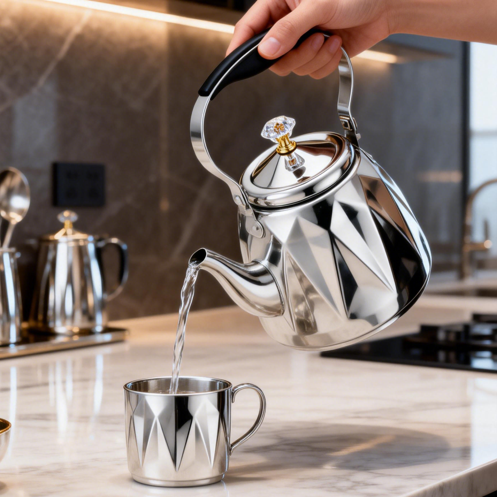 New thickened stainless steel kettle, household kettle with lid for boiling water, multi-functional teapot for hotels, restaurants and eons