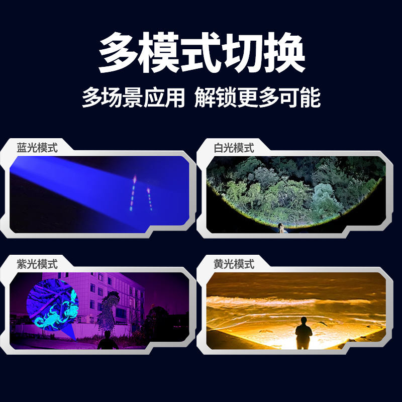 Customized Cross-border 2025 new products: Seven-color dazzling running lights, high-intensity flashlights, four-color laser light beads, and digital electronic displays Specification image