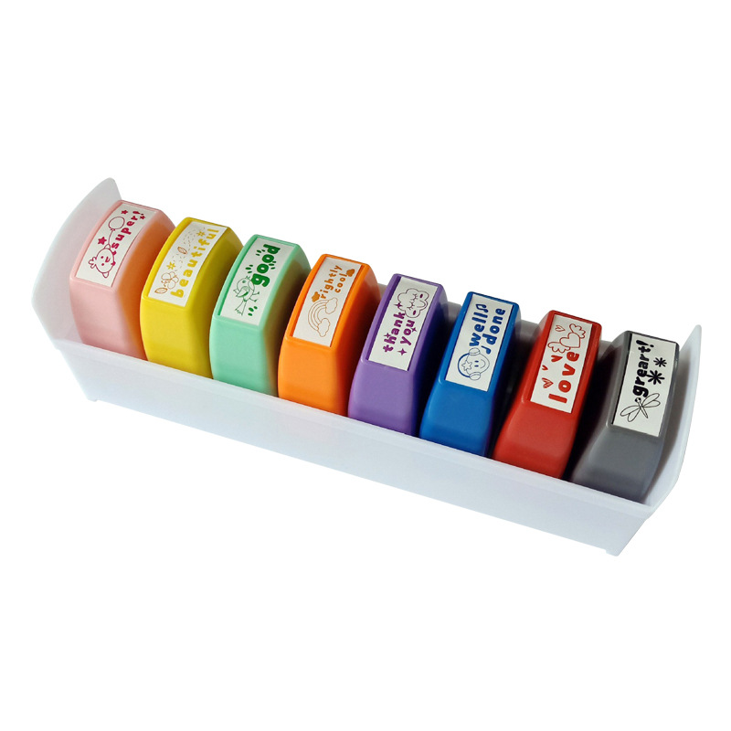 Cross-border exclusive fun teacher comments, photosensitive stamps, children's English encouragement affairs, plastic stamp sets wholesale Application Scenario