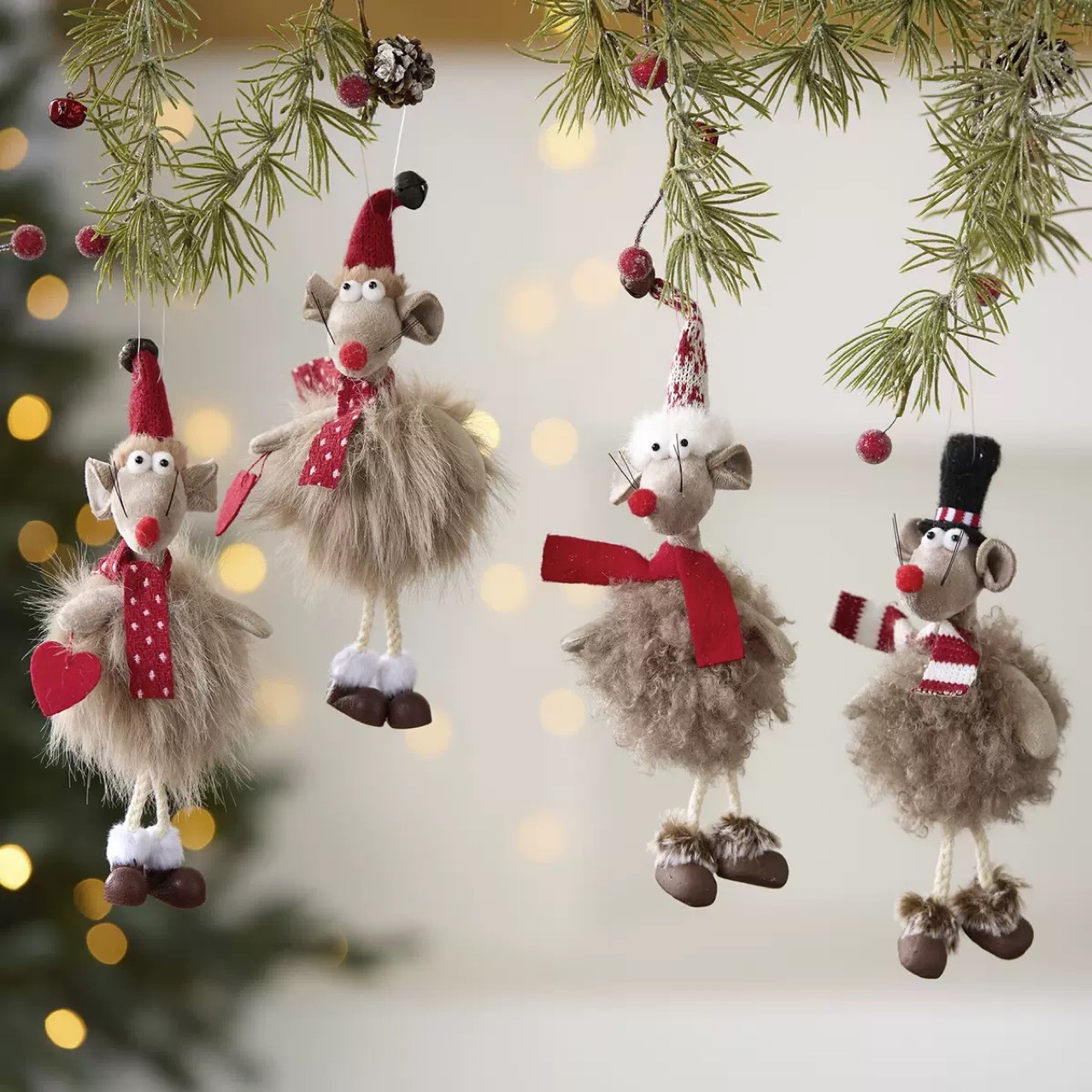 Cross-border new products: ins cute mouse pendants, plush dolls, Christmas tree ornaments, Christmas decorations