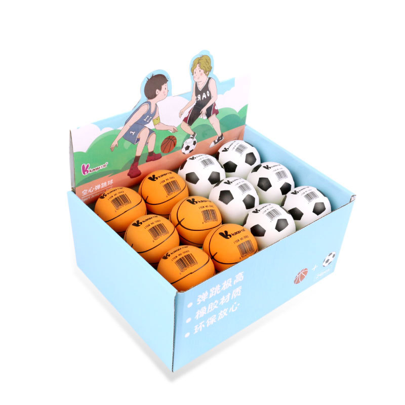 Mini goma hueco elástico baloncesto fútbol creativo alta estirabilidad pequeña bola de pelo 6CM juguetes para niños al por mayor y al por menor Item Picture