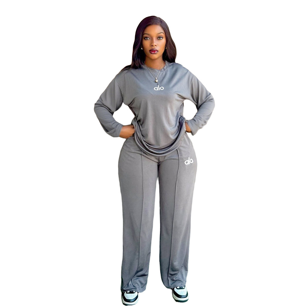 DD0159 European and American women's Cross-border Autumn and winter new alo Fashion Casual Style Versatile Set Wide-leg Two-piece set Application Scenario