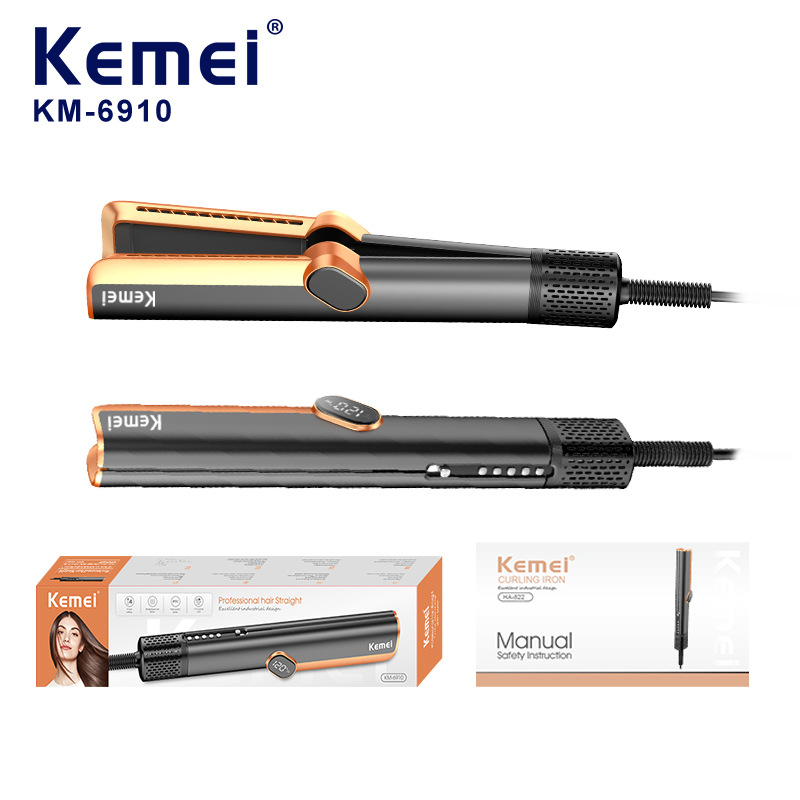 Kemei kemei secador alisador de pelo cross-border KM-6910 multifunction permanente férulas secas y húmedas de doble uso para señoras enderezado