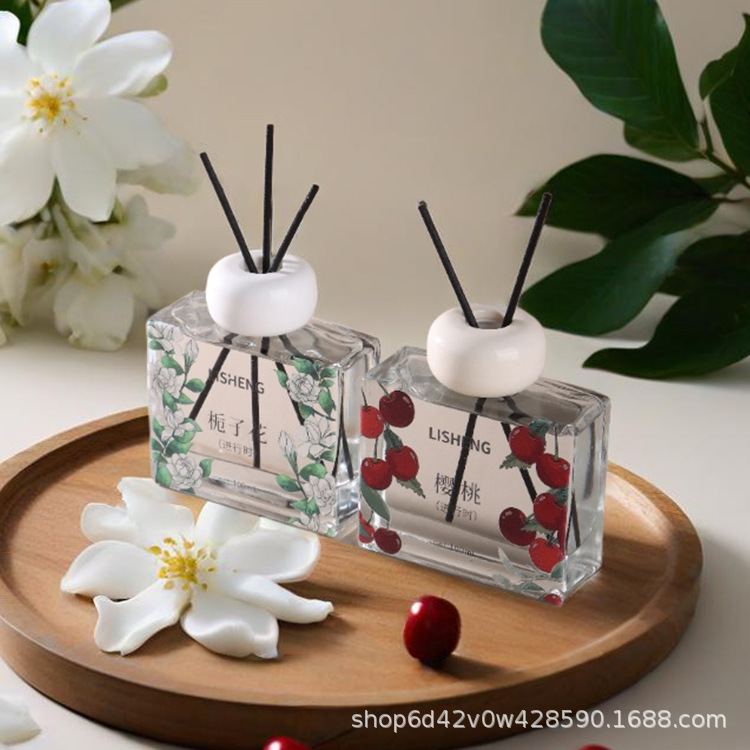 跨境专供无火香薰室内香氛空气清新香薰栀子花藤条持久留香批发