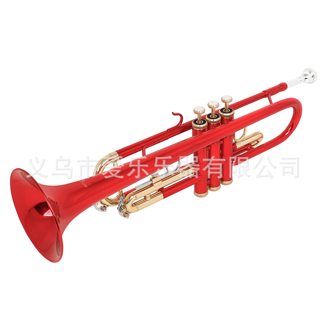 The foreign trade SLADE red gold gold-key trumpet in B-flat, made of brass, is an adult beginner's wind instrument with a three-tone horn Item Picture