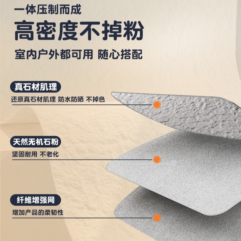 跨境洞石板新材料软瓷别墅客厅酒店店铺装修柔性石材轻质文化石产品图