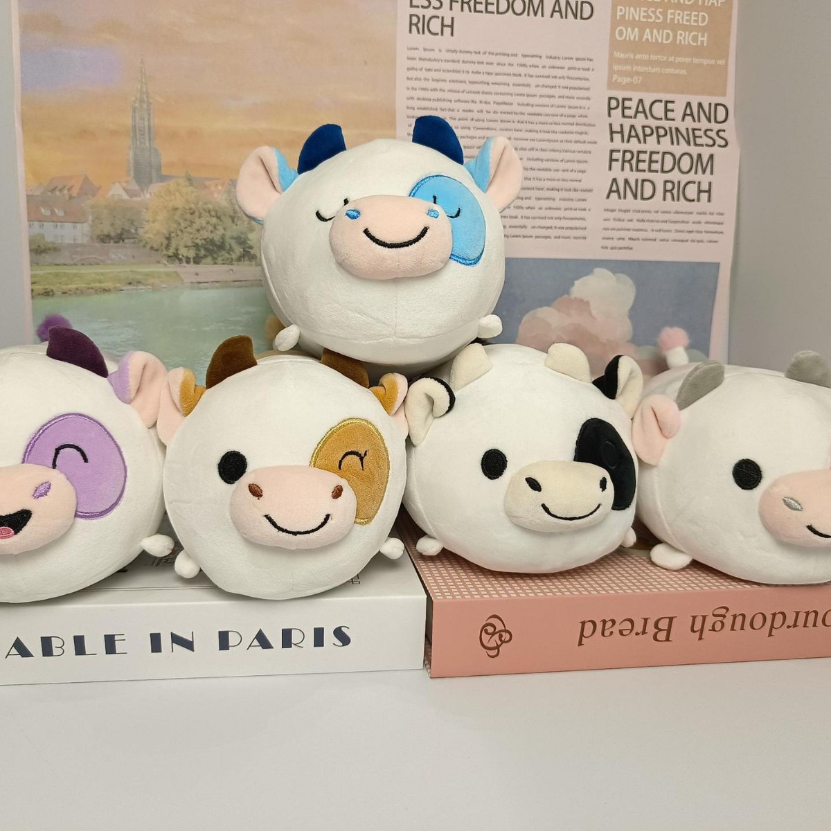 帕菲布迪定制奶牛系列毛绒玩具公仔解压柔软送礼好物桌伴迷你玩偶