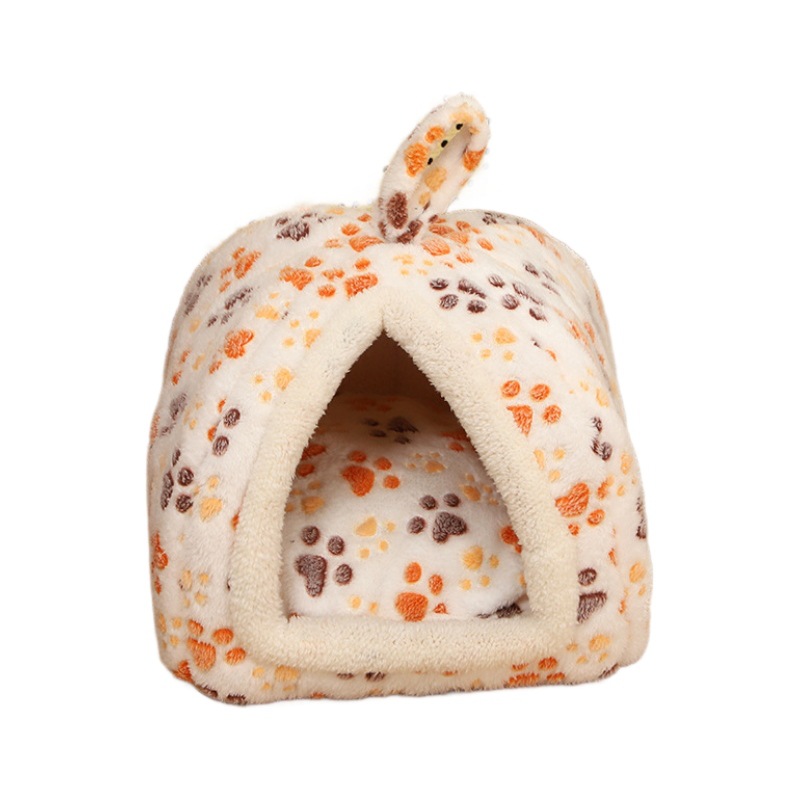 Cross-border all-season universal pet bed, cat bed, dog bed, semi-enclosed portable sleeping bed, air-conditioned house with fleece for winter warmth Item Picture