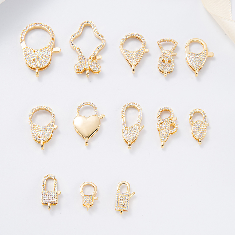 High-quality diamond-encrusted, high-grade brass cast special-shaped lobster pendant, necklace pendant, clothing pendant, 18K color retention Specification image