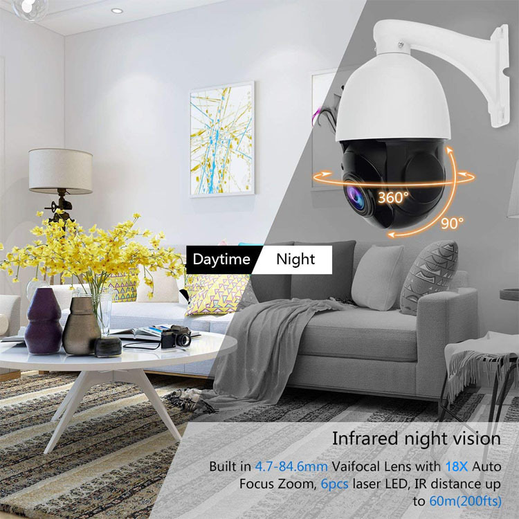 4.5-inch analog quad-in-one 36x high-definition infrared spherical surveillance camera AHD coaxial 360-degree rotation