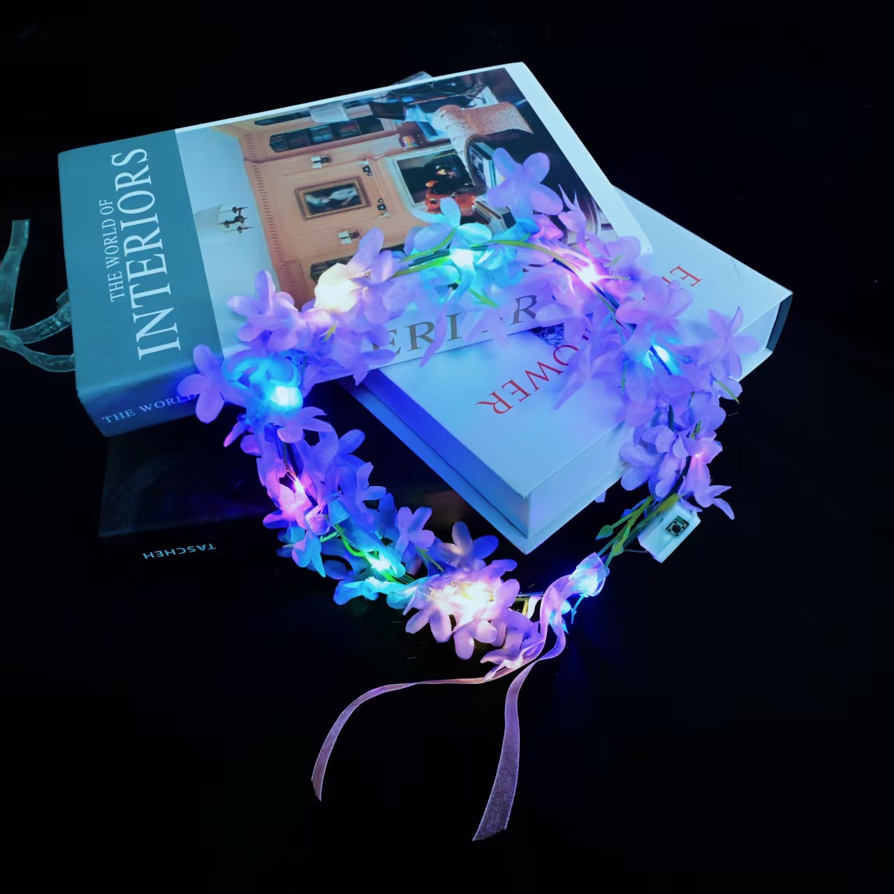 New best-selling forest-themed lilac flower garlands, garland headwear, luminous toys, children's scenic spots, photo spots, night markets, fairy sparkle Specification image