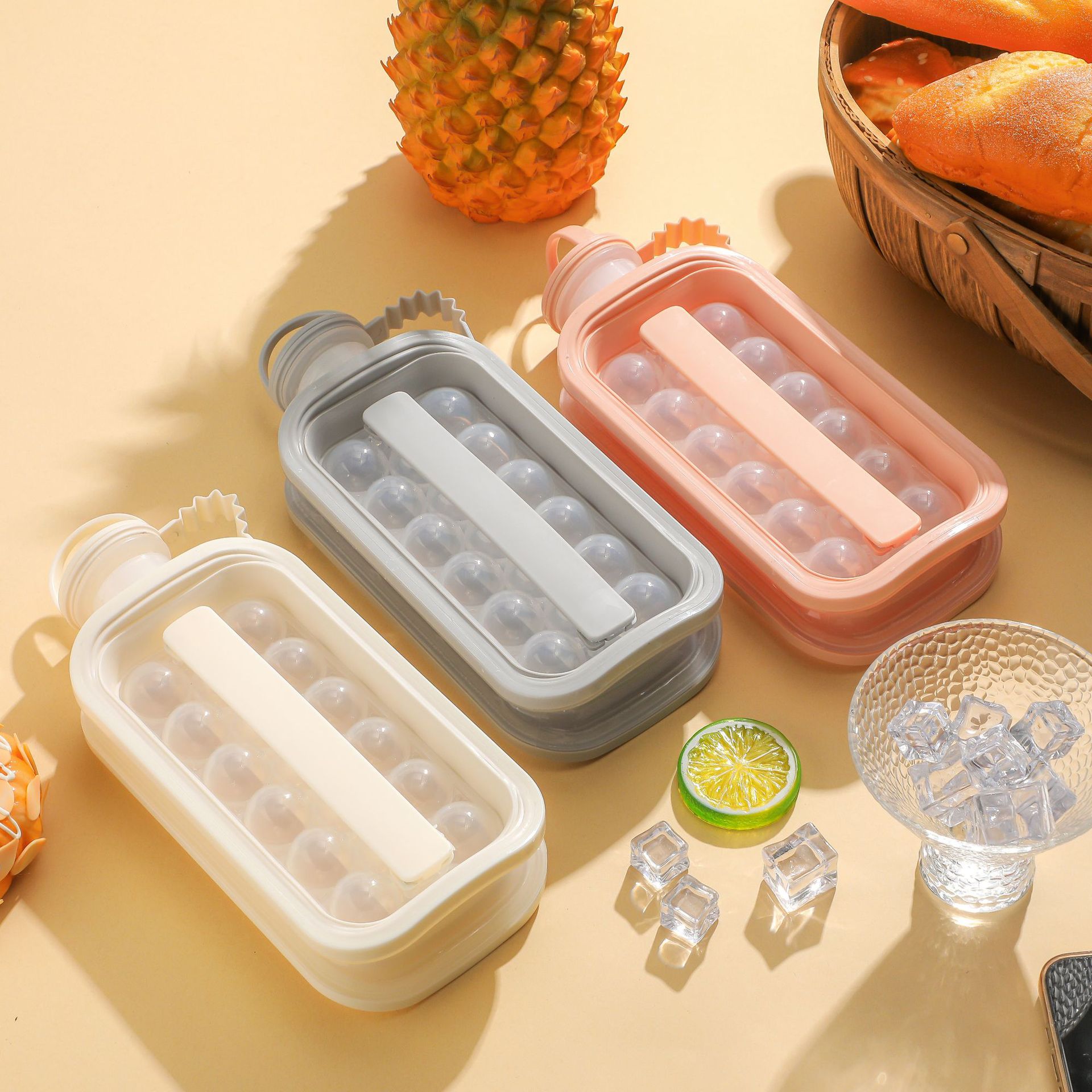 Ice hockey pot making, ice hockey film, household ice cube tray, ice pot, two-in-one water bottle, ice cubes, silicone, portable cold drink ice cup