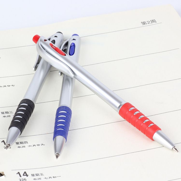 Tianfeng 577S silver push-button ballpoint pen Jumping simple ballpoint pen Plastic ballpoint pen Application Scenario