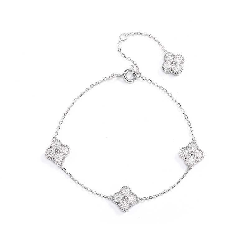 Zhuoheng Carefully selected silver flower bracelet, sand gold crystal bracelet and bracelet, women's fashionable, simple and versatile accessory gift Item Picture