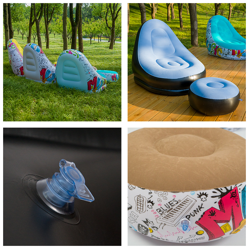 Outdoor inflatable sofa chair, portable camping Internet celebrity, thick velvet lazy sofa, bedroom home leisure folding bed Application Scenario