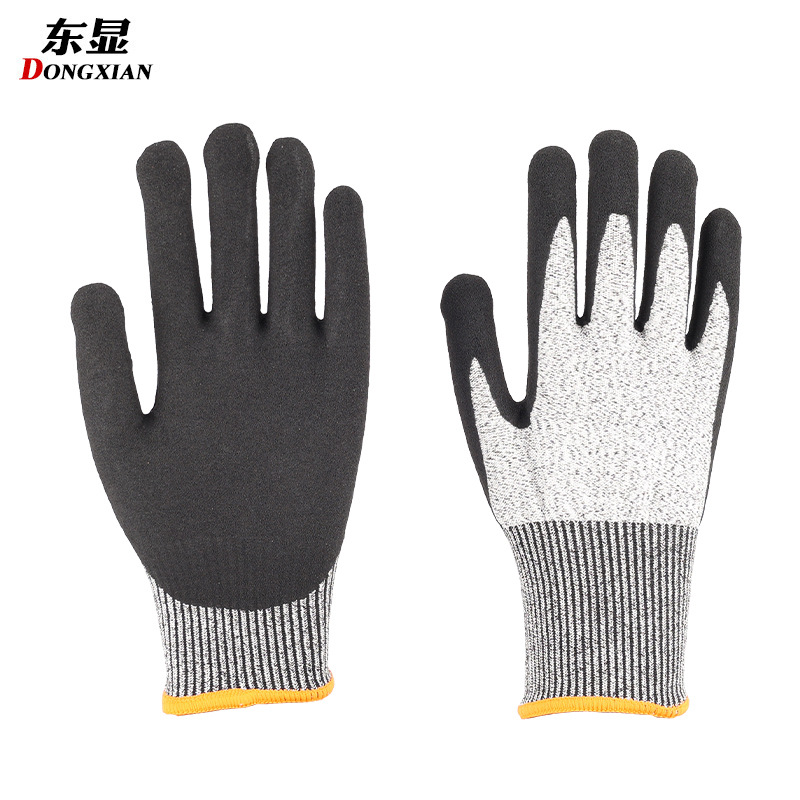 Customized wholesale of nitrile gloves, grade 5 hemp ash cut-resistant labor protection gloves, wear-resistant and cut-resistant work gloves, cross-border Application Scenario
