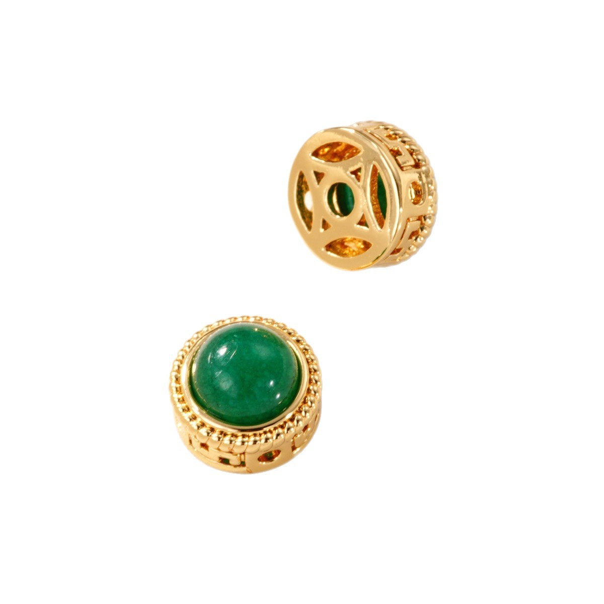 DIY jewelry and necklace clasp with zirconium natural stone aquamarine beads, copper plated with real gold for color retention and high-end feel Item Picture