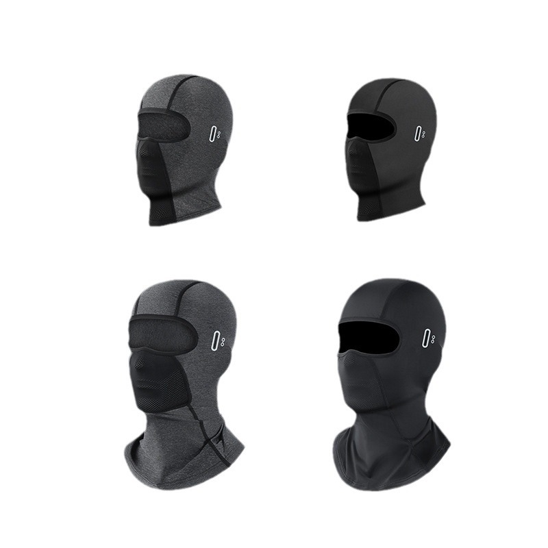 夏季冰丝凉感防晒遮阳面罩男户外骑行摩托车脸罩防紫外线锦纶头套白底实物图