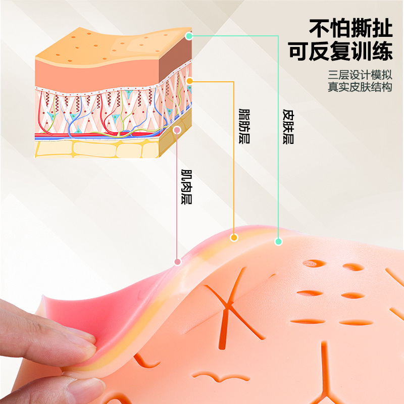 Medical student knot-tying simulation skin wound silicone laparoscopic acupuncture module surgical oral suture practice model details Picture