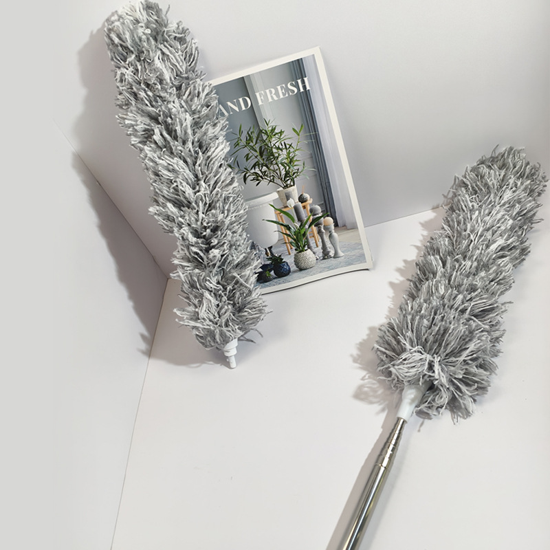 Factory direct sales of telescopic and extended feather duster, a household cleaning and dust removal wonder for ceiling cleaning, dust removal Zen