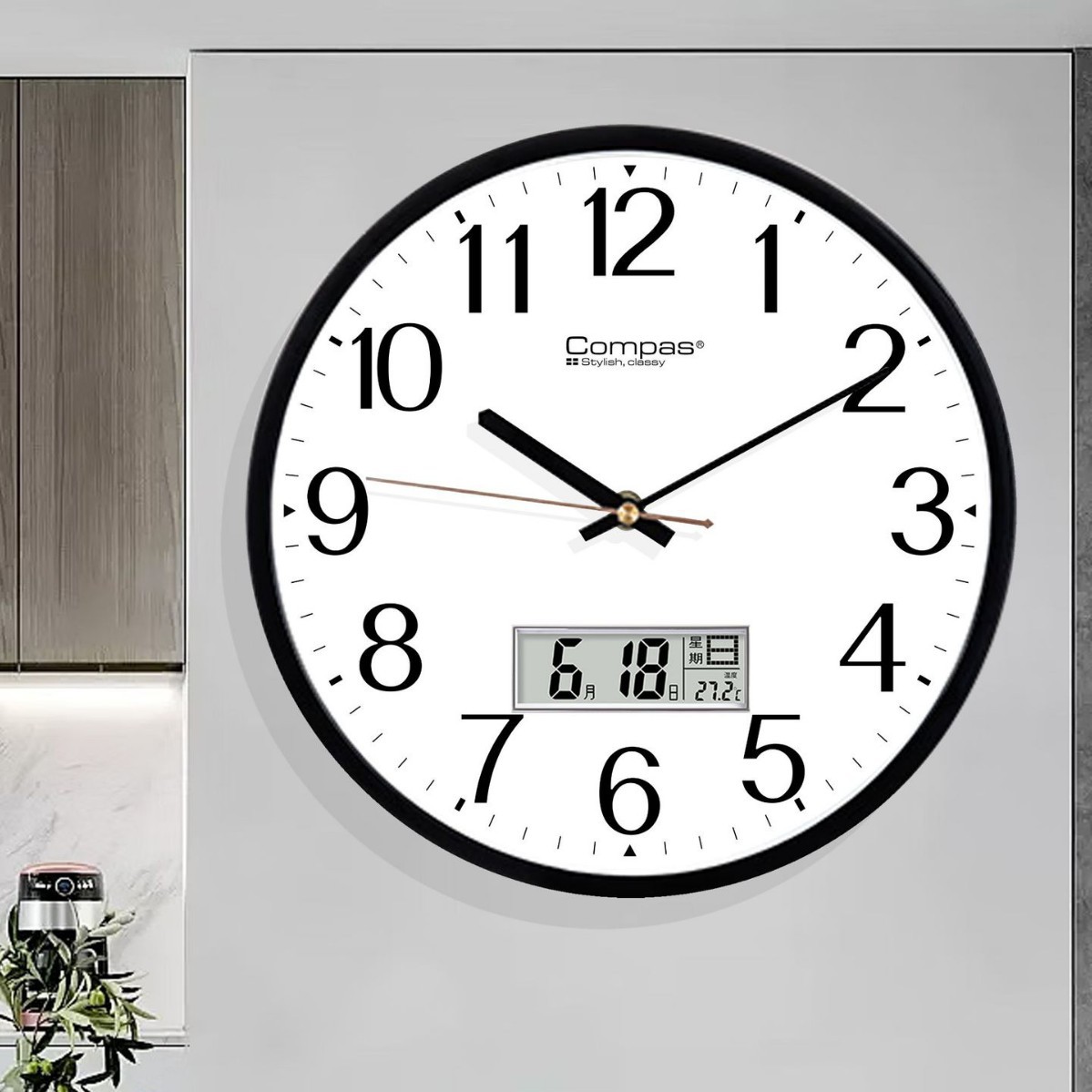 Wholesale of cross-border household simple, quiet and fashionable clocks for living rooms and bedrooms, creative wall-mounted clocks without drilling Specification image