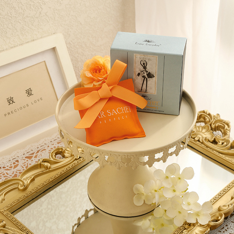 Orange sachets, empty bags, handcrafted to ward off evil spirits and bring good fortune, as a Dragon Boat Festival pendant