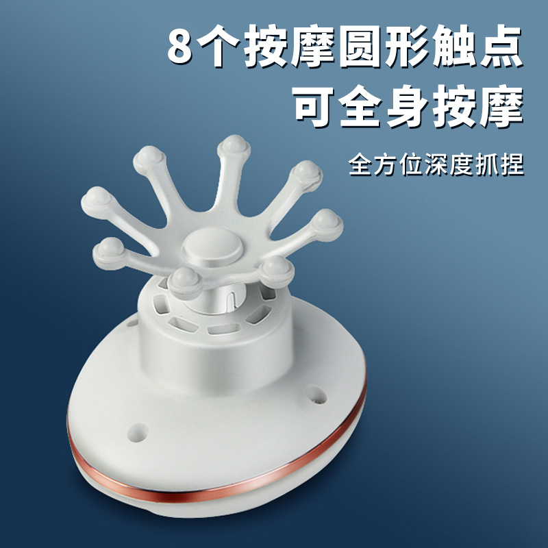 跨境头部按摩器头疗解压穴位电动经络刷防水揉捏手持式头 皮按摩产品图