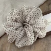 French minimalist accessories 2025 New style cotton and linen fabric polka dot large girl large intestine circle hair band Super fairy hairstyle accessories Item Picture