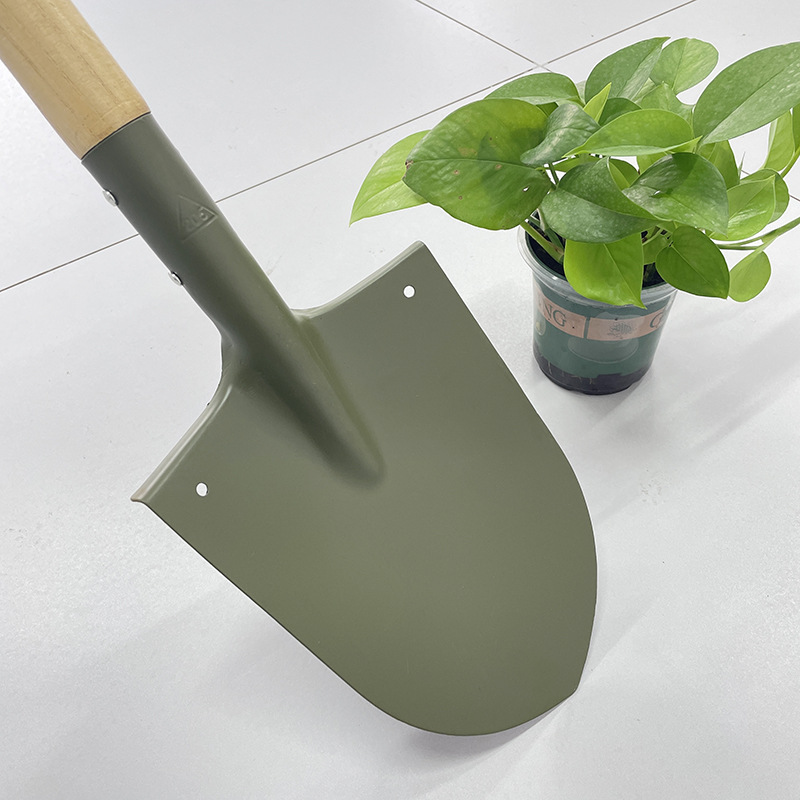 锹锰钢工兵铲子园艺铲多功能车载户外铲钓鱼铲兵工铲园林铲绿色漆细节图