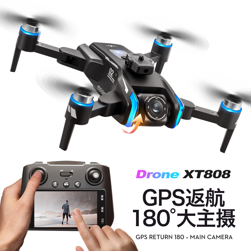 The XT808 drone features a 180° large main camera for aerial photography, a screen remote control, and a GPS long-range remote control aircraft Application Scenario