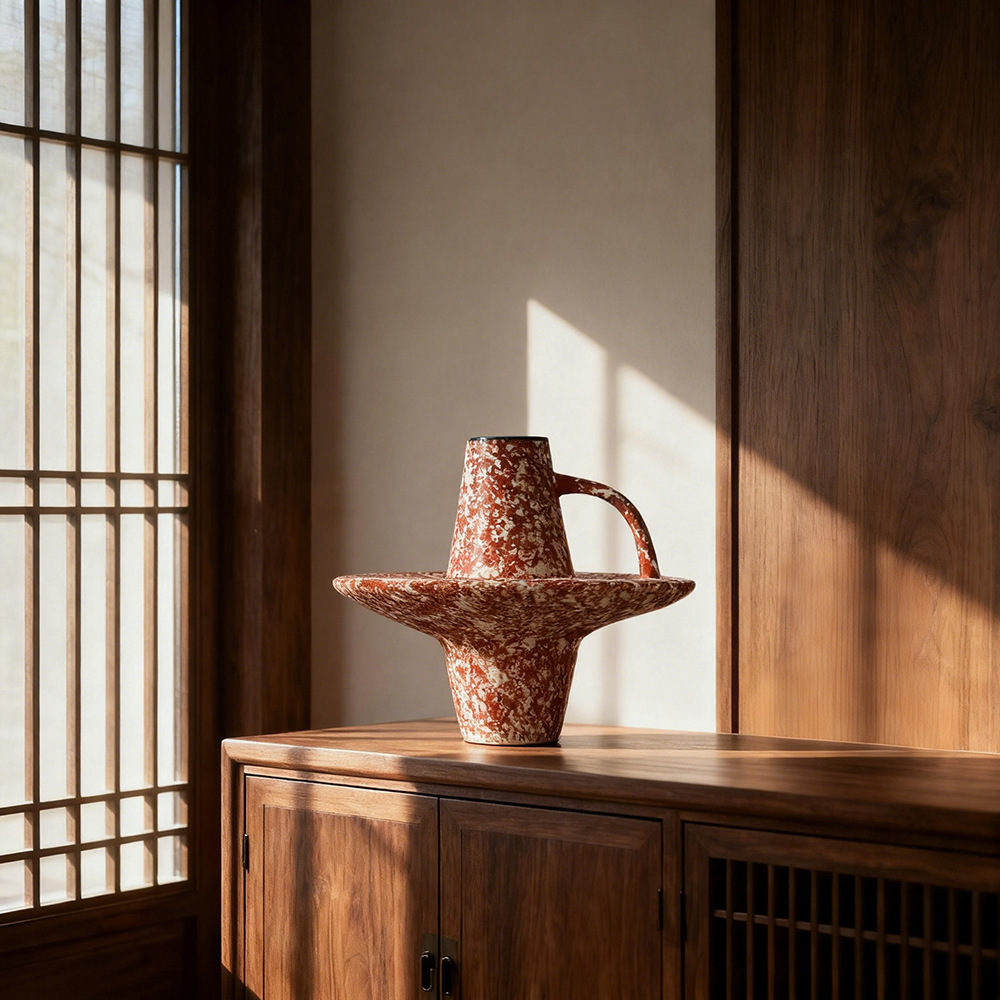 2026 Ceramic vases, niche designer, creative flower arrangement decorations for hotel model rooms, retro home ornaments for homestays Application Scenario