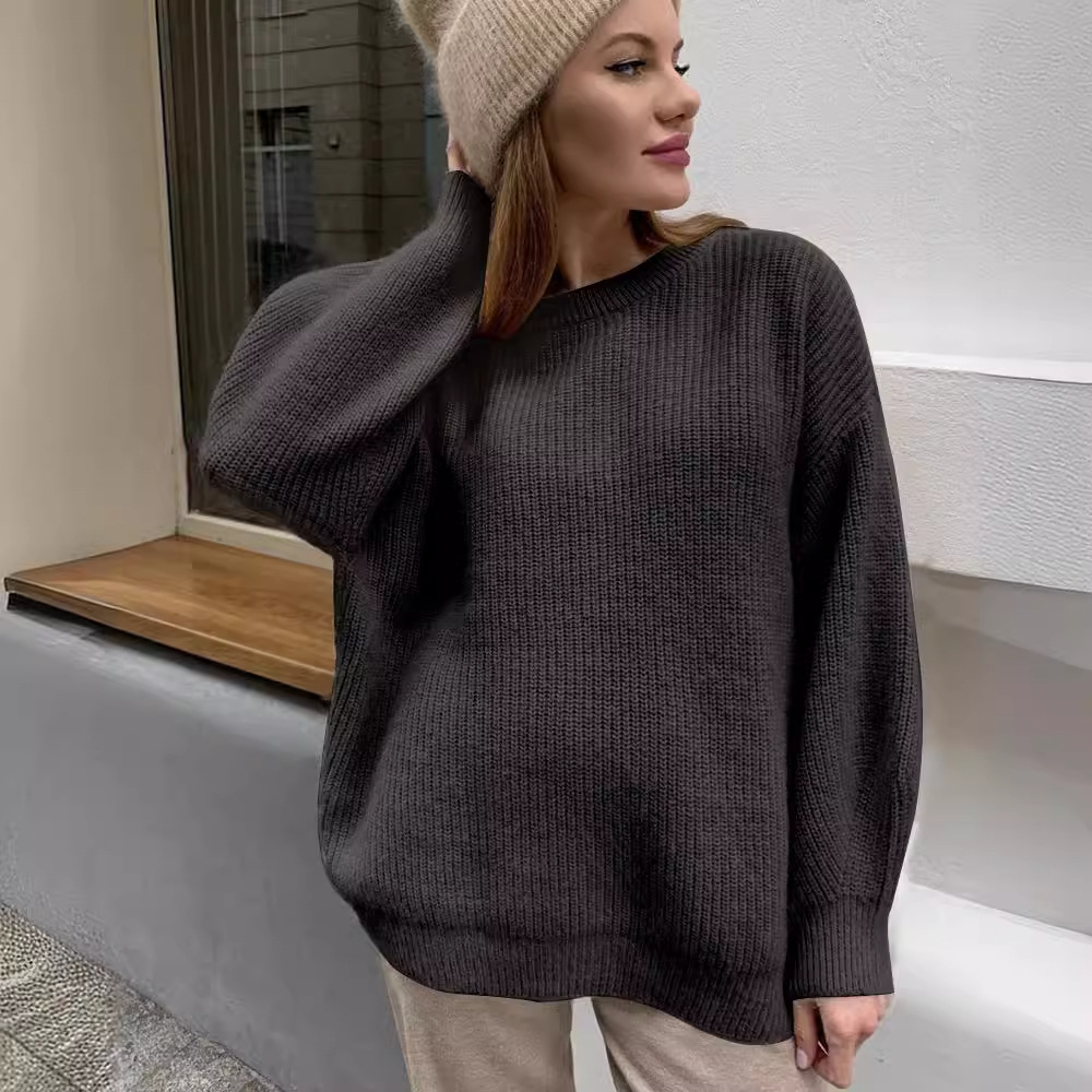 In autumn and winter, the European and American InS-style mink imitation sweater is a laid-back style for women. The loose and super soft knitted top is versatile for women details Picture
