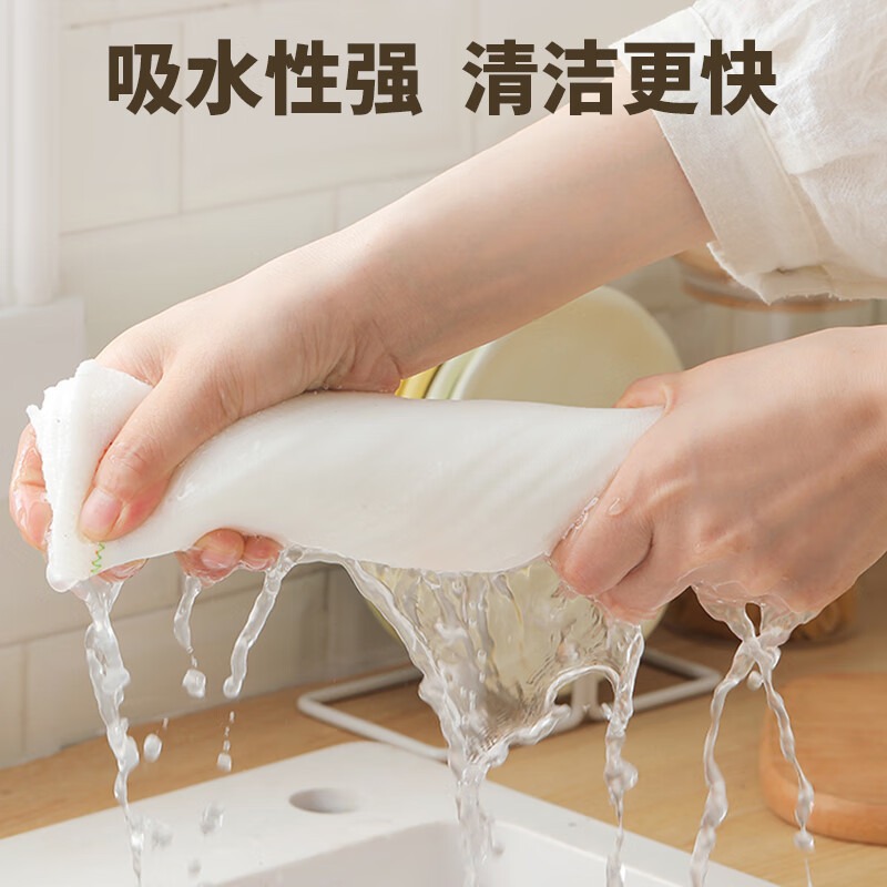 Dishwashing cloth, kitchen rainbow cleaning cloth, water-absorbing and non-shedding, table cleaning towel, household thickened and extra-thick scouring pad Specification image