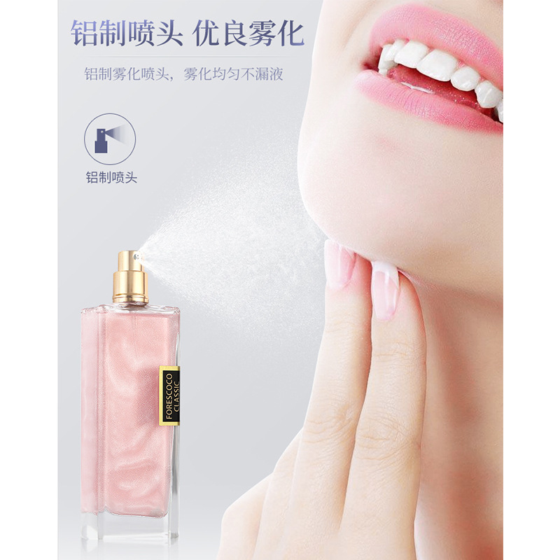 The popular foreign trade product, Gefelia Fresh and Long-lasting Light Fragrance Perfume, long bottle with gold powder and flowing sand, is available for cross-border use by both men and women Application Scenario