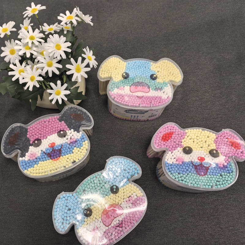 跨境盒装双头棉签化妆卸妆清洁棉棒一次性掏耳朵卫生竹木棒jp277