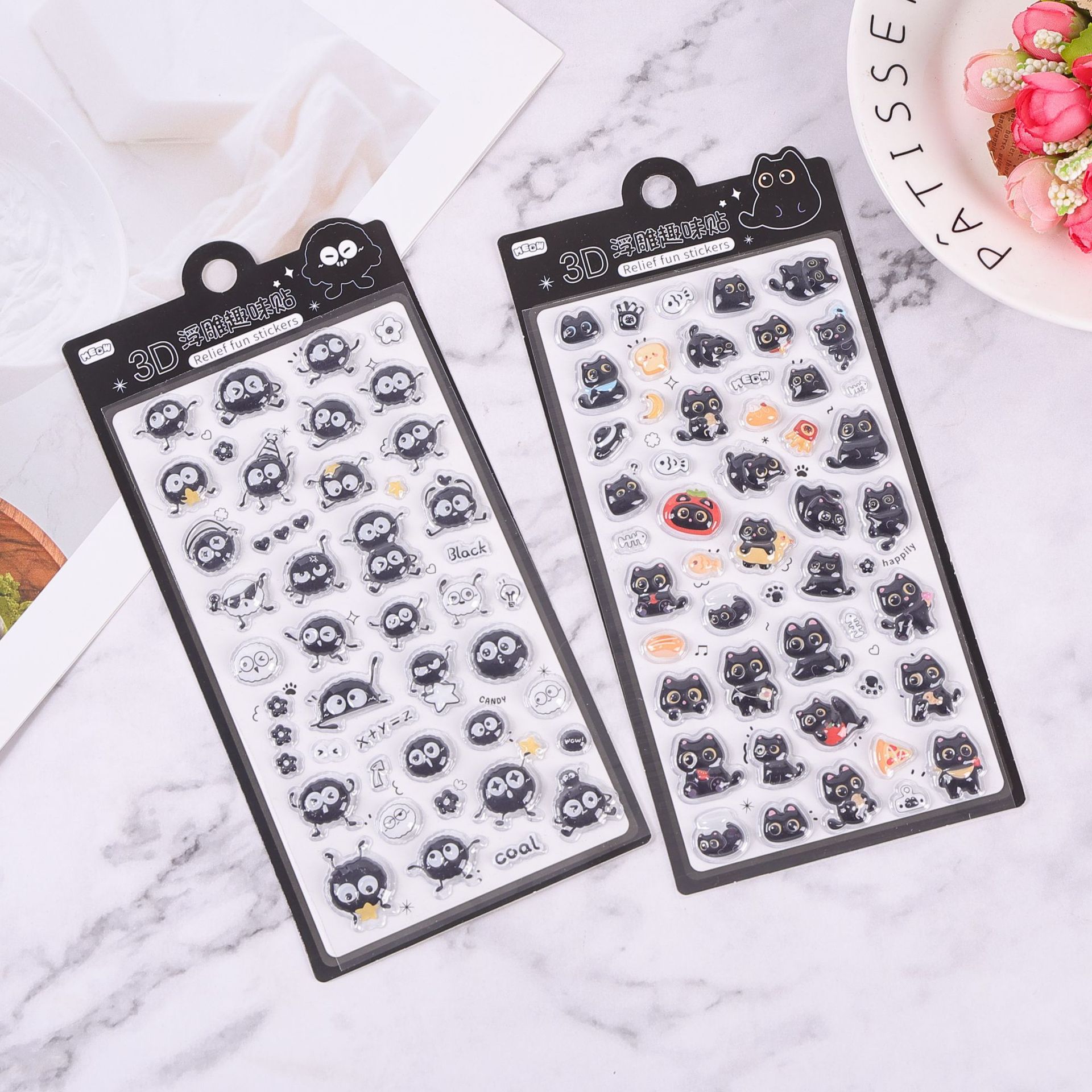 3D Relief Fun Sticker Set, landscape stickers, 3D stereoscopic relief stickers, thick resin stickers Specification drawing