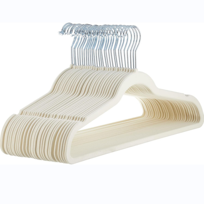 Multi-functional organizer, anti-slip flocking clothes rack, dry and wet plastic clothes hanger, home traceless magic clothes rack Item Picture