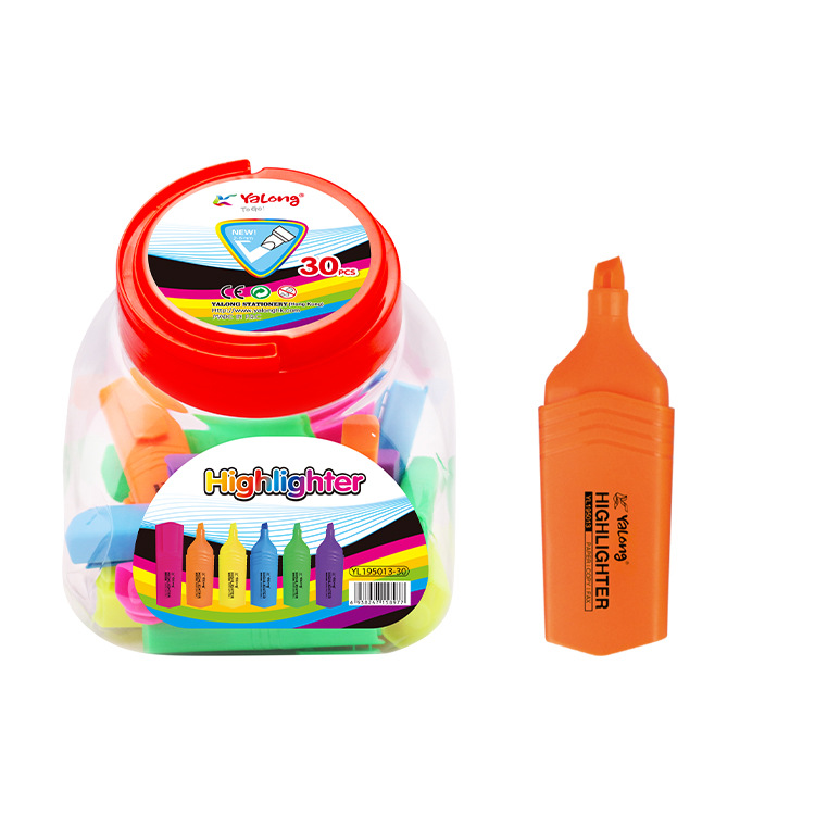 Yalong Cross-border brand children's bucket highlighter, highlighter notebook number pen, 30 mixed highlighter pens