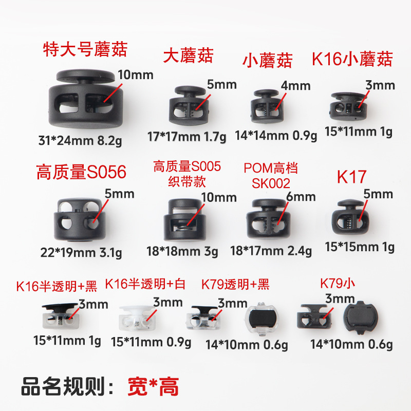 厂家供应塑料弹簧扣止绳扣尼龙弹簧扣猪鼻扣收缩扣款式齐全配件产品图