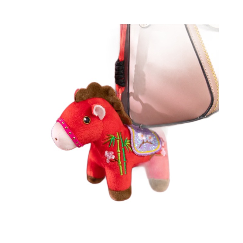Wholesale of 2026 Year of the Horse mascot figurines, New Year goods, childhood friends' year-end party gifts, red goods dolls, LOGO hot stamping Item Picture