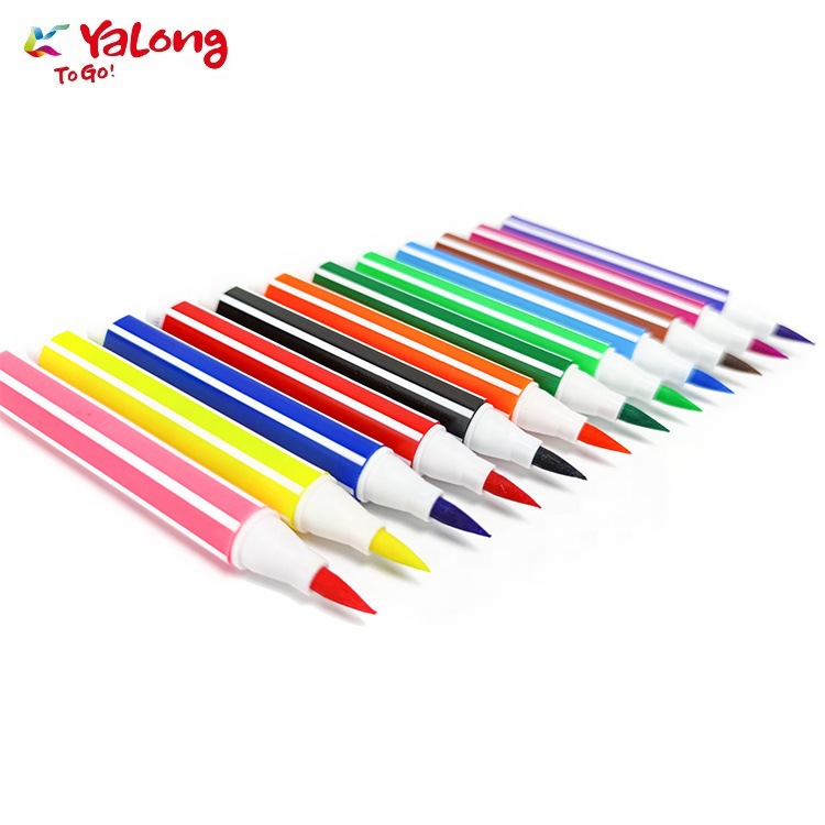 Yalong Cross-border 12-color ribbon Seal Sketch Art marker pen, high-fiber pen tip Watercolor pen, marker pen, colored pen Specification image
