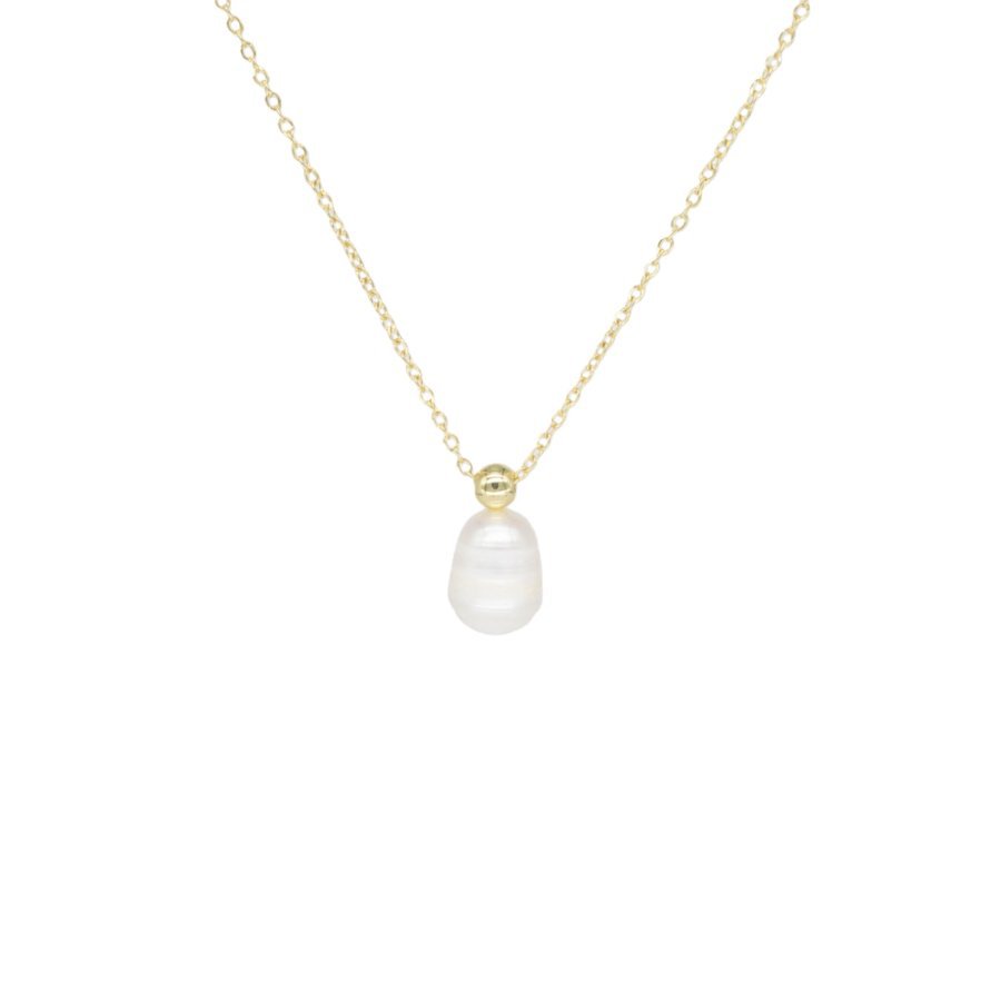 The new copper-plated real gold French retro freshwater pearl necklace is elegant and refined. Wholesale collarbone chain is versatile and exquisite Specification drawing