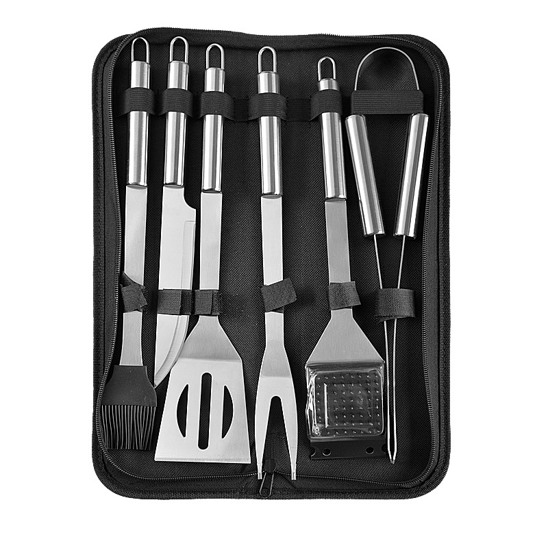Cross-border barbecue tool set, stainless steel multi-functional outdoor combination camping BBQ barbecue accessory set Item Picture