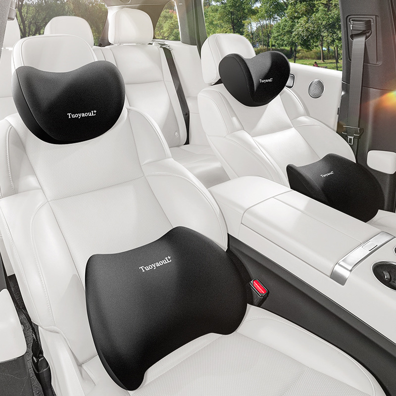 汽车记忆棉腰靠头枕车载座椅靠背垫护腰护颈枕厂家一件代发批发                               细节图