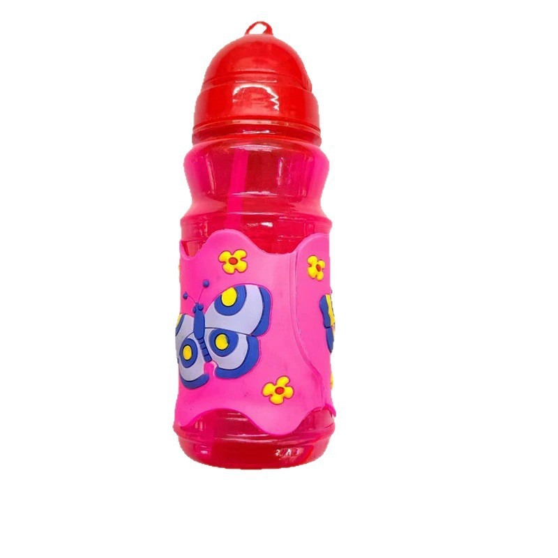 Summer children's water cups, straw cups, portable water cups for men and women's outdoor sports, water bottles, durable pe plastic hanging rope water cups Item Picture