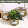 Straw woven storage baskets, straw woven baskets, straw woven hand-held flower baskets, hand-woven flower POTS, flower arrangements, rattan woven storage baskets, carrying baskets details Picture