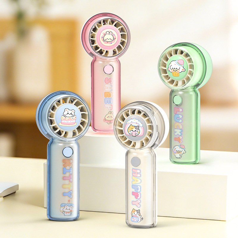Creative mini cartoon handheld small fan, portable usb charging, outdoor student gift, small large wind fan Application Scenario