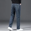 2025 New high-end men's jeans, spring and autumn stretch loose straight-leg pants, winter fleece pants, suitable for middle-aged men Application Scenario